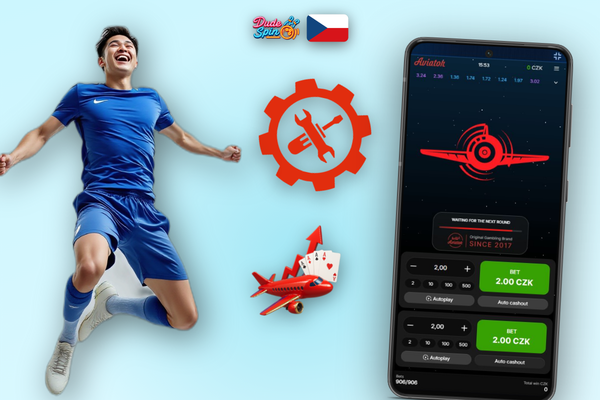 Hráč zkouší Aviator demo režim v Dudespin Casino na mobilním telefonu