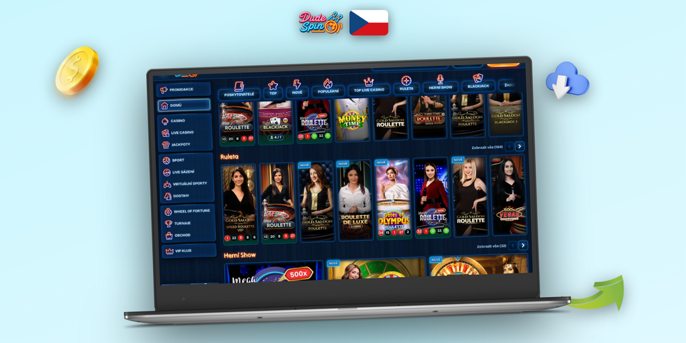 Registrační formulář Dudespin Casino na notebooku – založte si účet zdarma