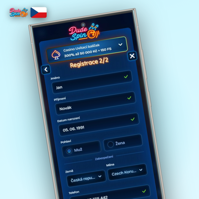Dudespin Casino způsoby registrace zahrnují rychlé přihlášení přes Google účet